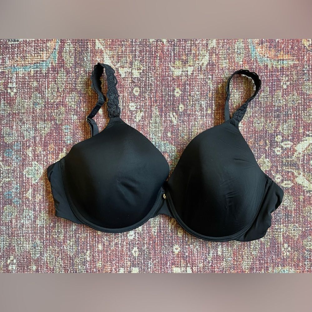 NATORI 38D PURE LUXE PLUNGE T-SHIRT BRA Elegant Black Women's Bra